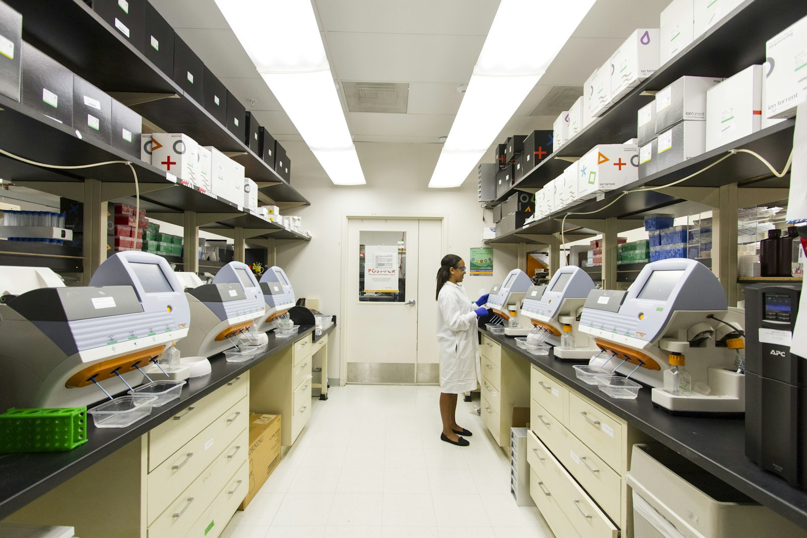 Laboratory scientist reviewing personalized testing data